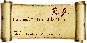 Rothmüller Júlia névjegykártya